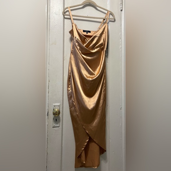 RACHEL Rachel Roy Rose Gold Satin Fabric - Picture 3 of 7